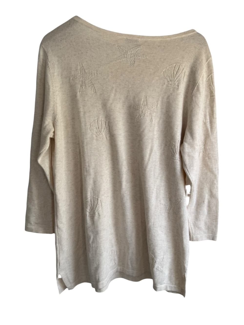 Talbots‎ Seashell Embroidered Cotton Tunic Cream Large - Picture 4 of 9